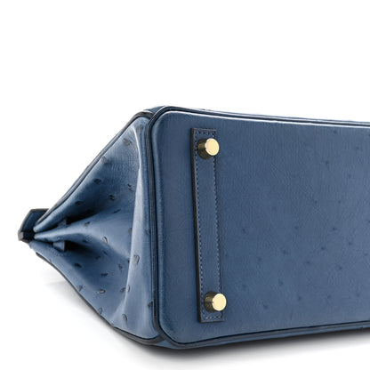 Hermes Ostrich Birkin 25 Deep Blue 9 of 11