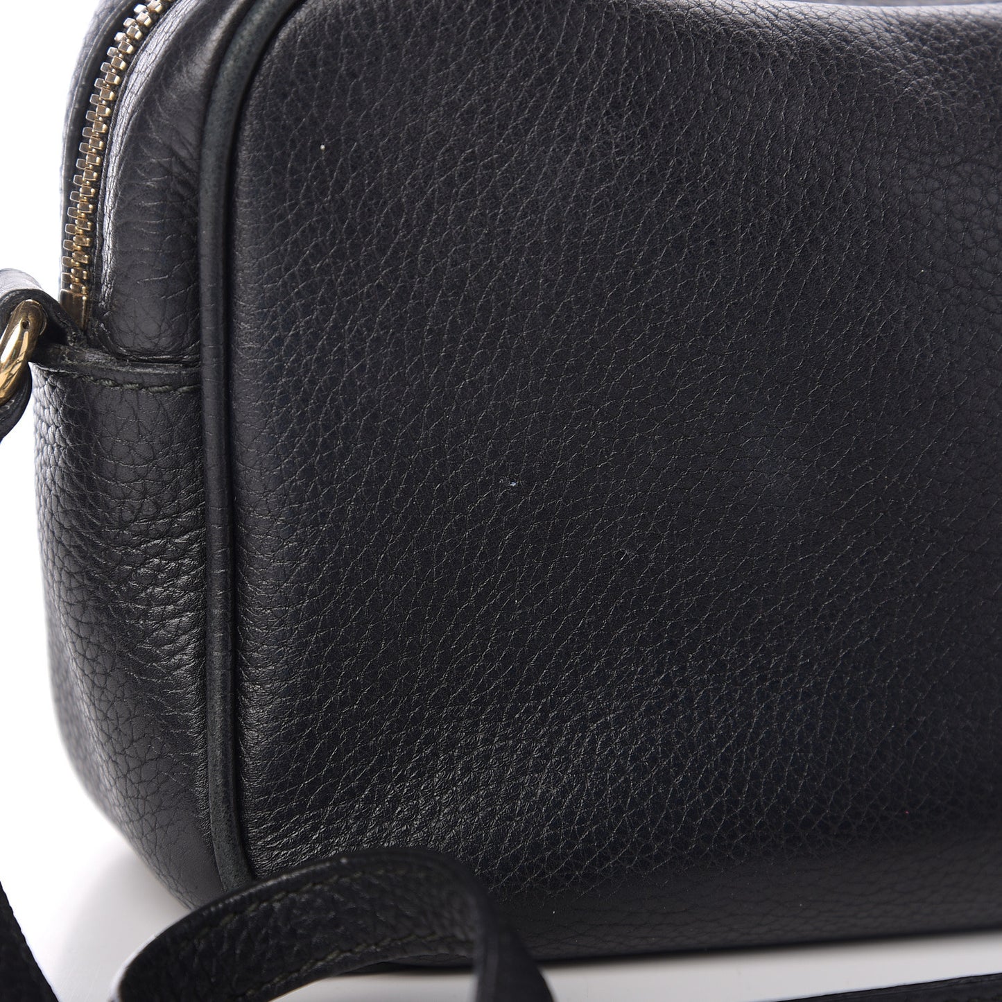 Pebbled Calfskin Small Soho Disco Bag Black