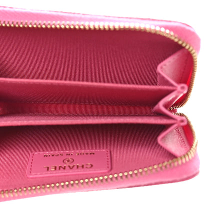 Chanel Caviar Quilted Zip Coin Purse Pink 5 of 10