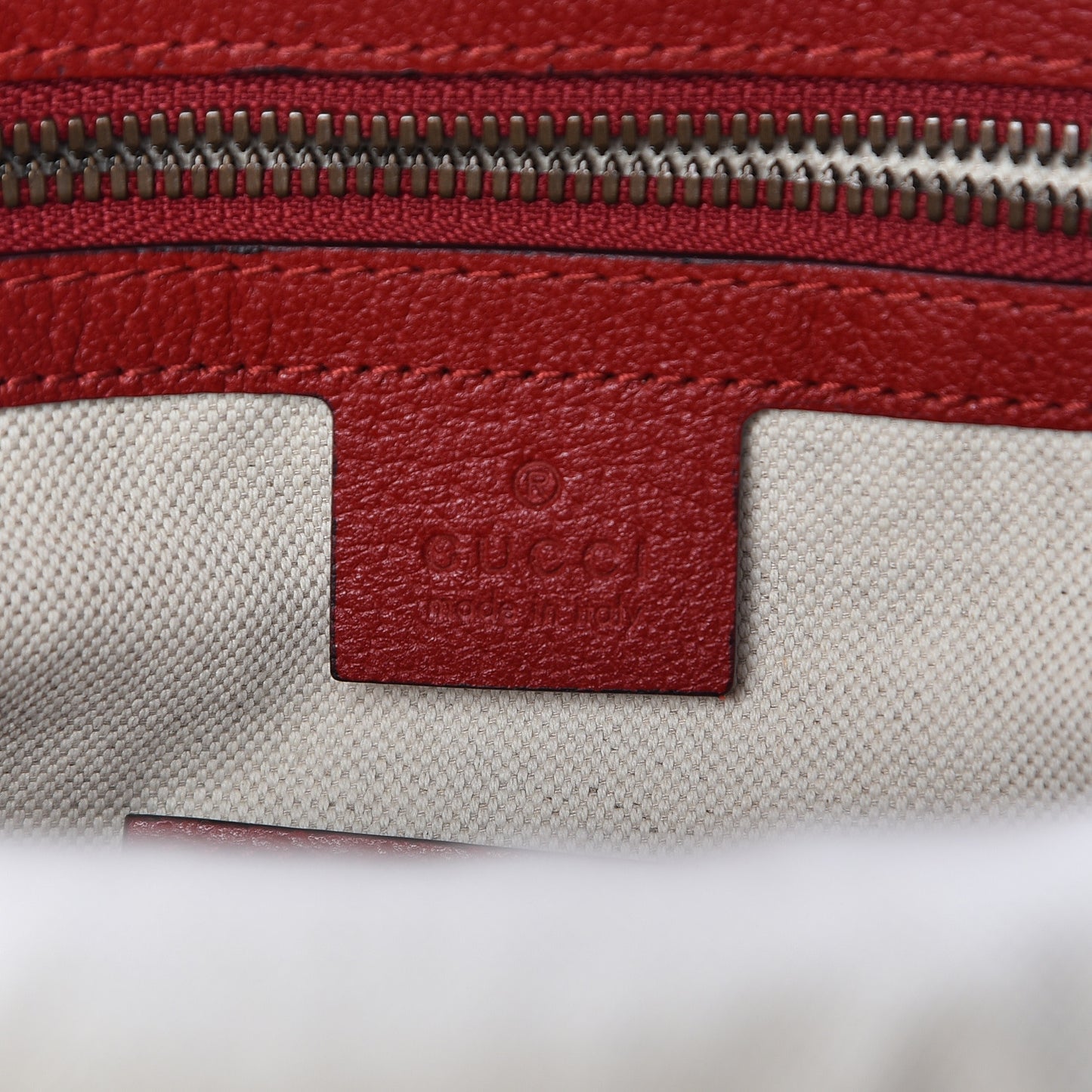 GG Supreme Monogram Web Bosco Patch Dome Backpack Beige Malva Hibiscus Red
