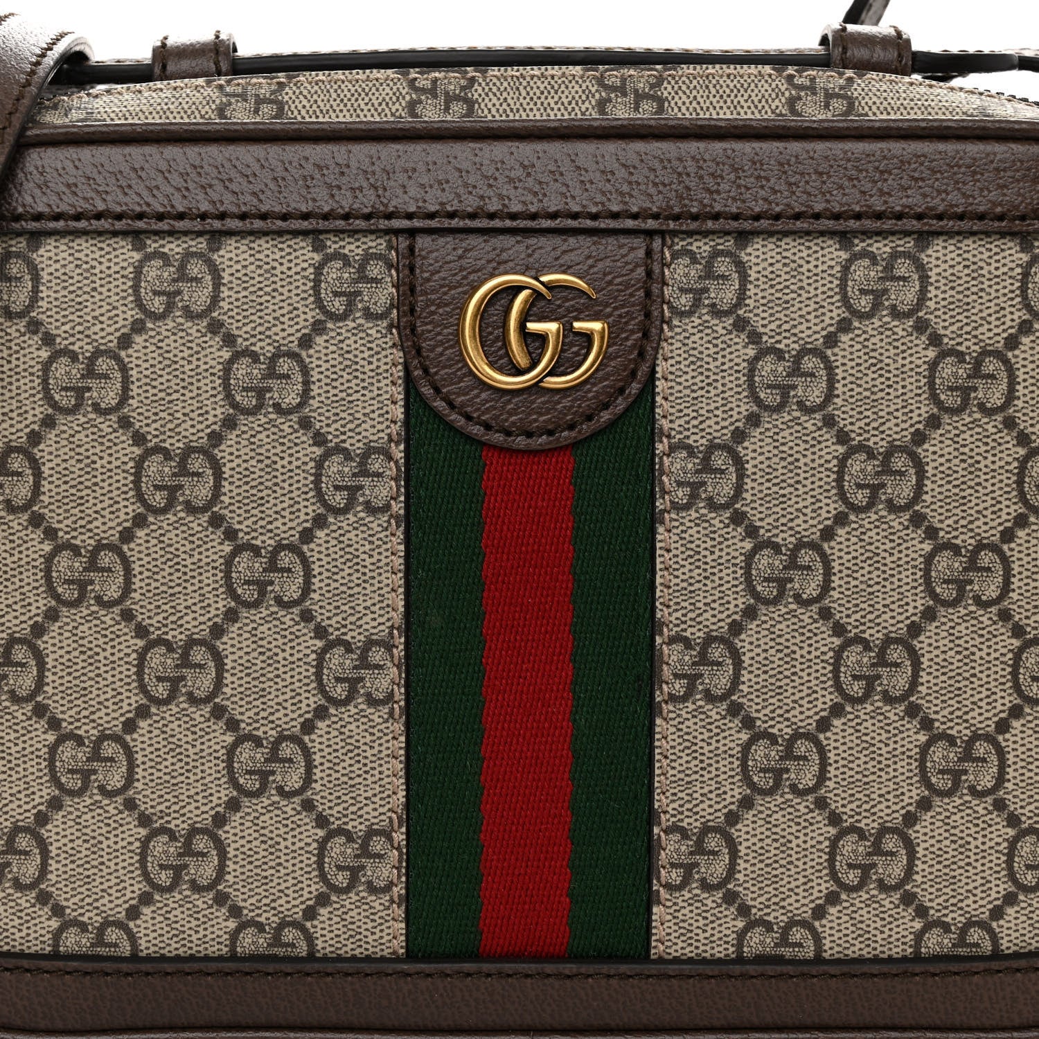 Gucci GG Supreme Monogram Web Small Ophidia Top Handle Shoulder Bag Brown 7 of 9