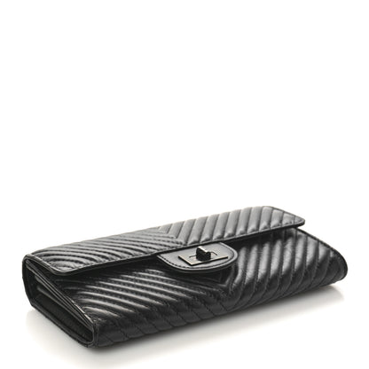 Chanel Aged Calfskin Quilted Large Reissue Gusset Flap Wallet So Black 4 of 9