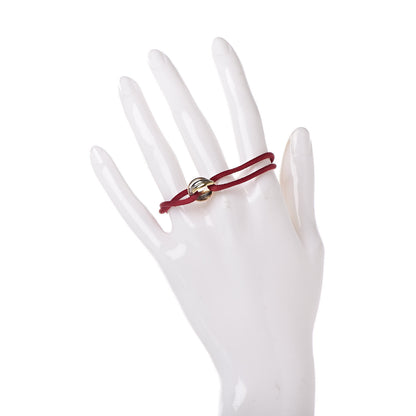 Cartier 18K Pink Yellow White Gold Trinity Cord Bracelet Red 2 of 6
