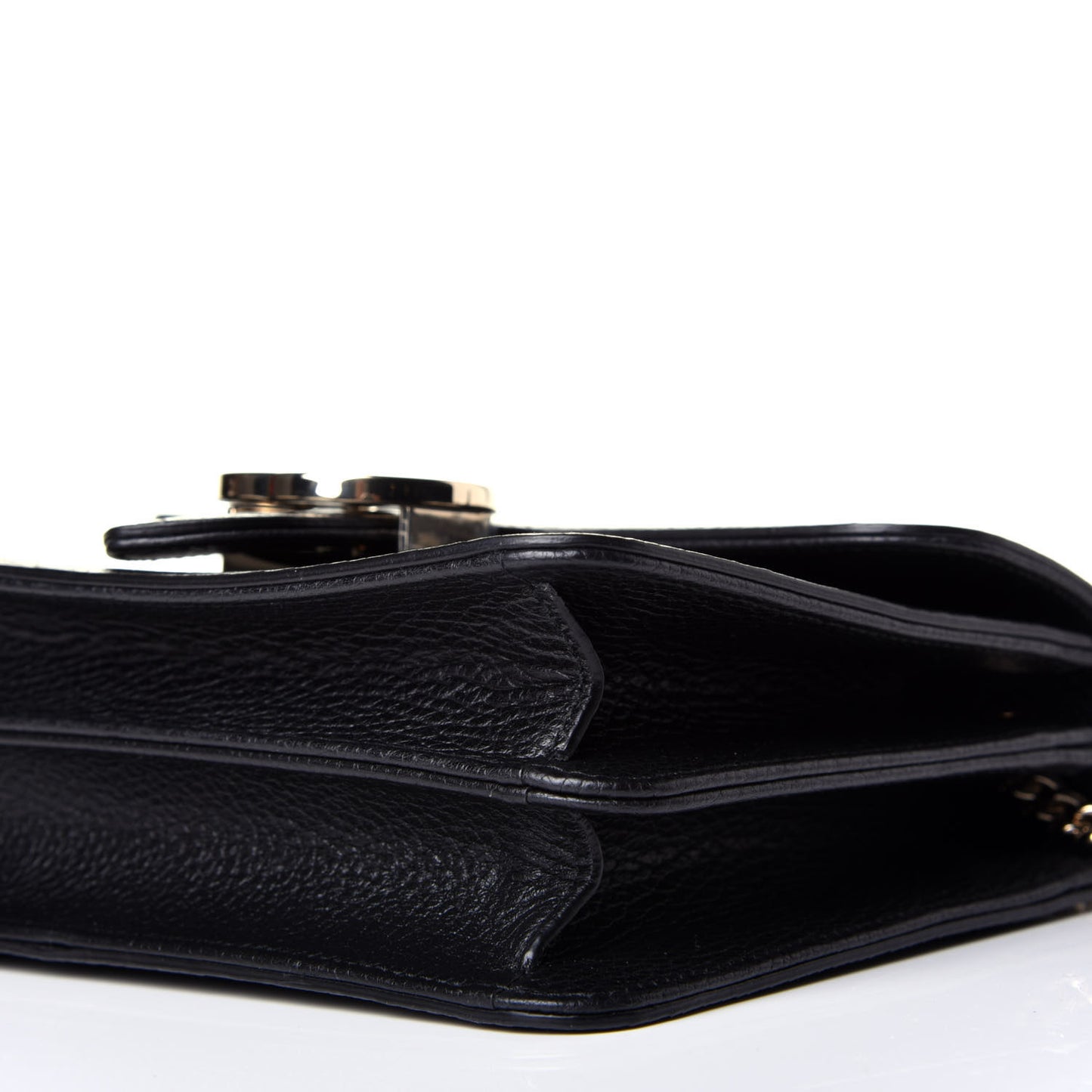Dollar Calfskin Small Interlocking G Shoulder Bag Black