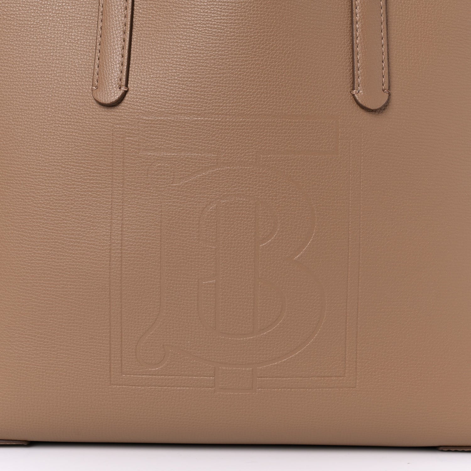 Burberry Calfskin TB Motif Embossed Medium Tote Camel 14 of 17