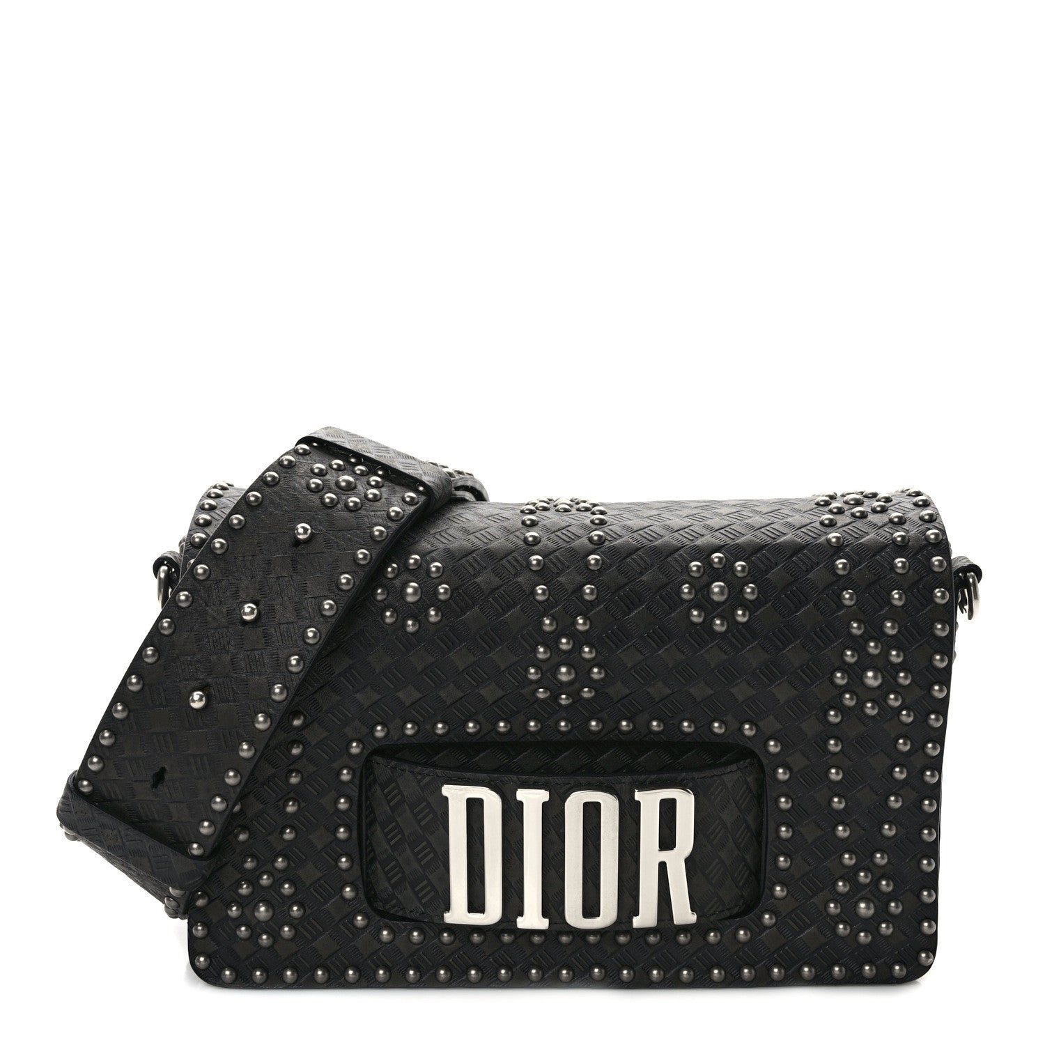 Christian Dior Calfskin Studded Dio(r)evolution Flap Bag Black 1 of 8