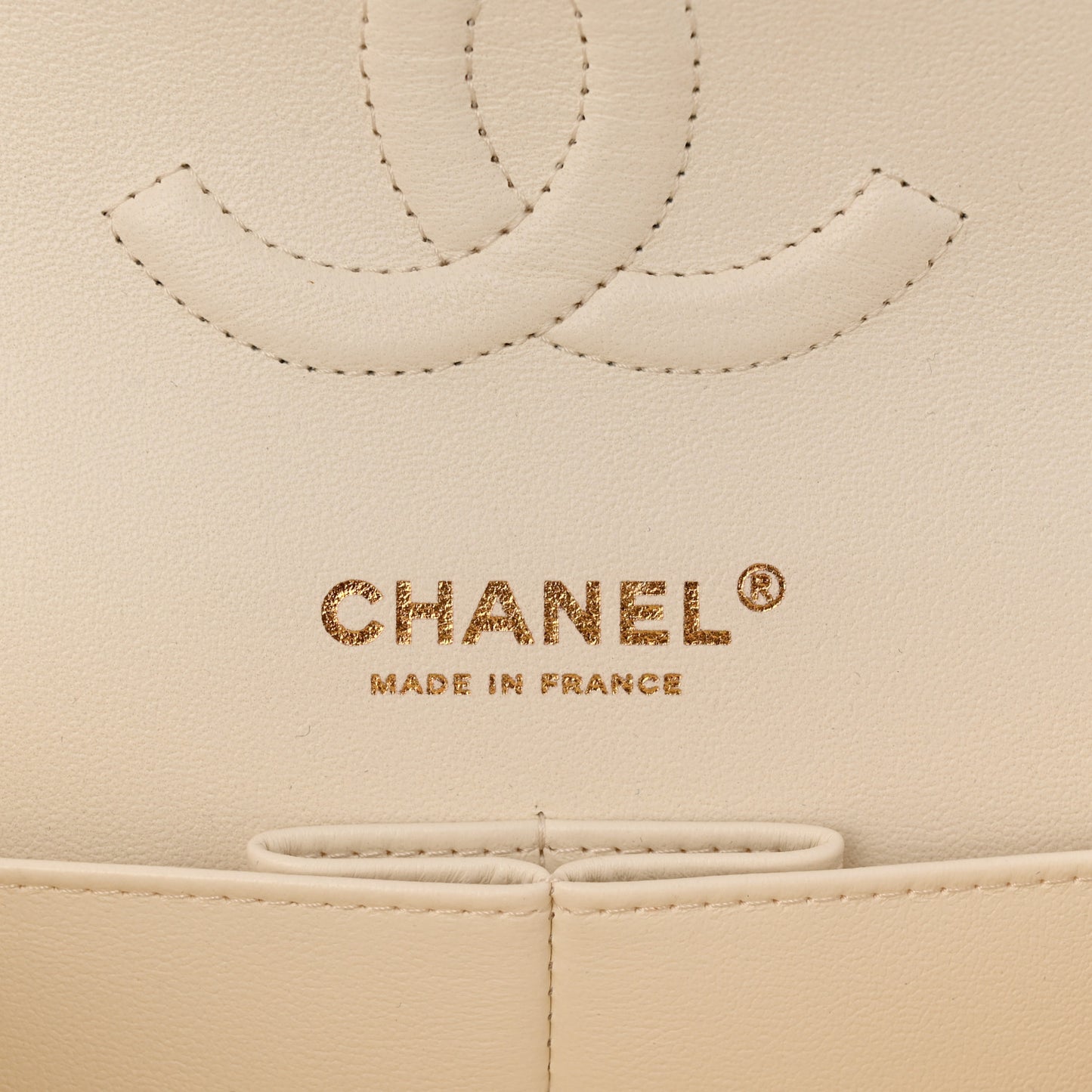 Caviar Quilted Medium Double Flap White