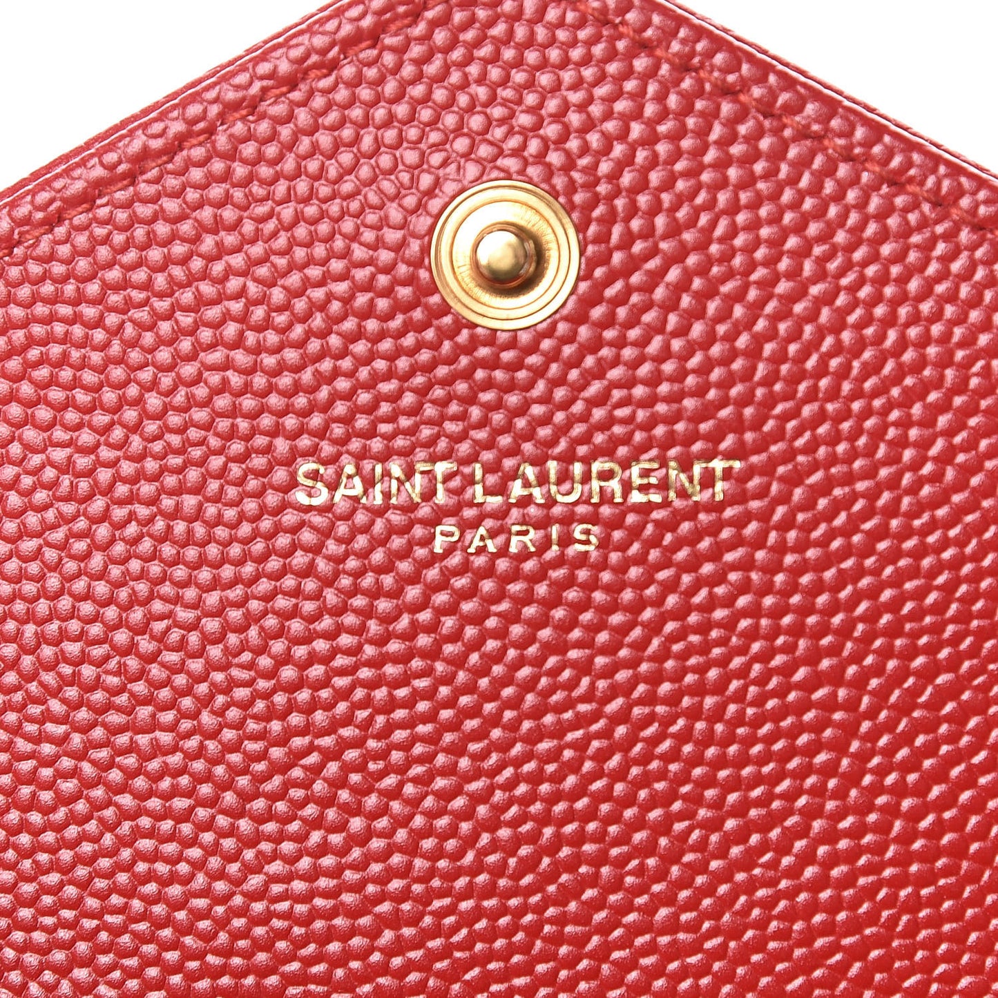 Grain De Poudre Matelasse Chevron Small Monogram Envelope Wallet Rouge Eros