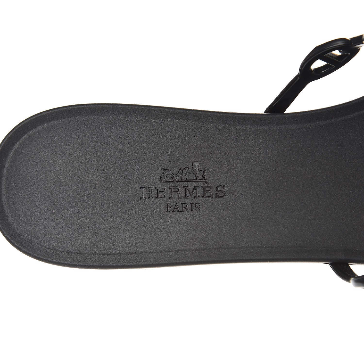Hermes Rubber Chaine d'Ancre Rivage Sandals 40 Black 6 of 7