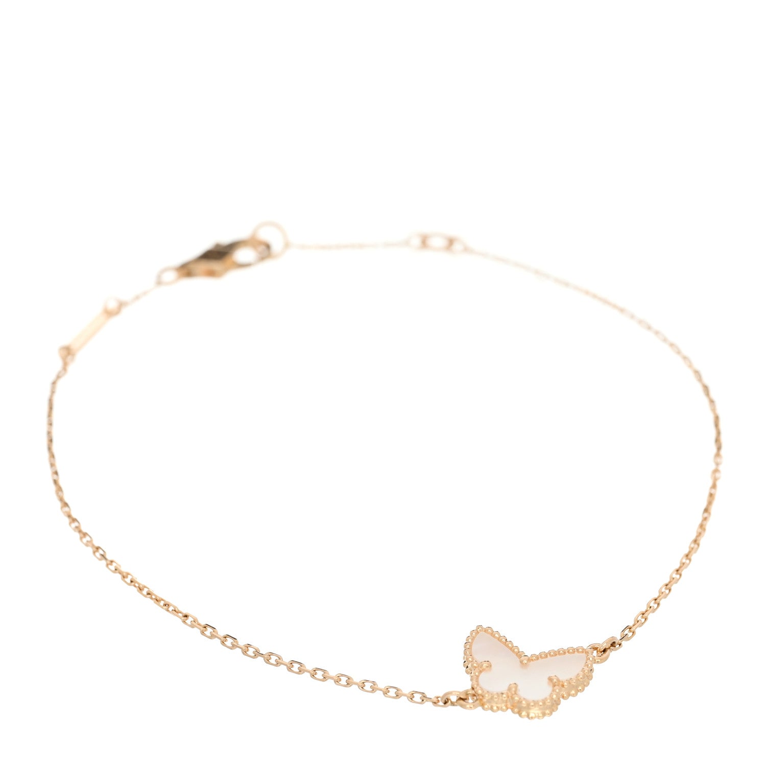 Van Cleef & Arpels 18K Yellow Gold Mother of Pearl Sweet Alhambra Butterfly Bracelet 1 of 5