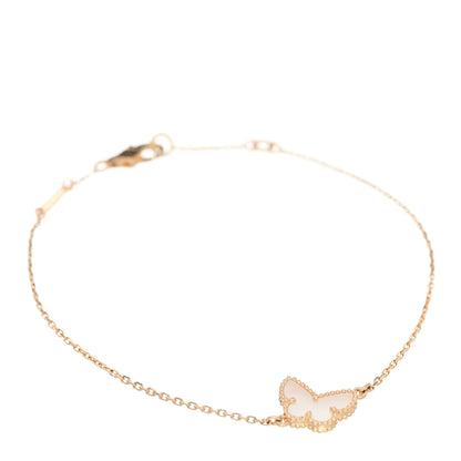 Van Cleef & Arpels 18K Yellow Gold Mother of Pearl Sweet Alhambra Butterfly Bracelet 1 of 5