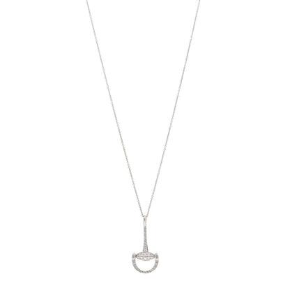 Roberto Coin 18K White Gold Diamond Stirrup Pendant Necklace 1 of 5