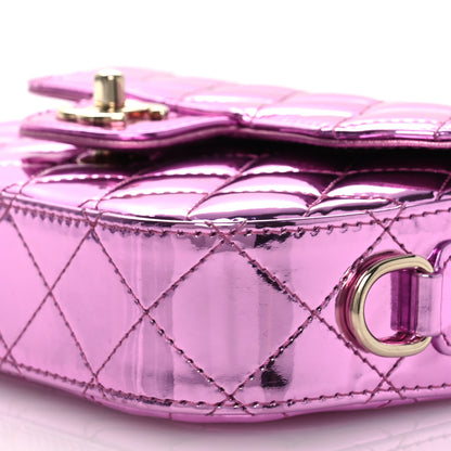 Chanel Mirror Calfskin Metallic Lambskin Quilted Hollywood Boulevard Mini Flap With Star Coin Purse Pink 12 of 14