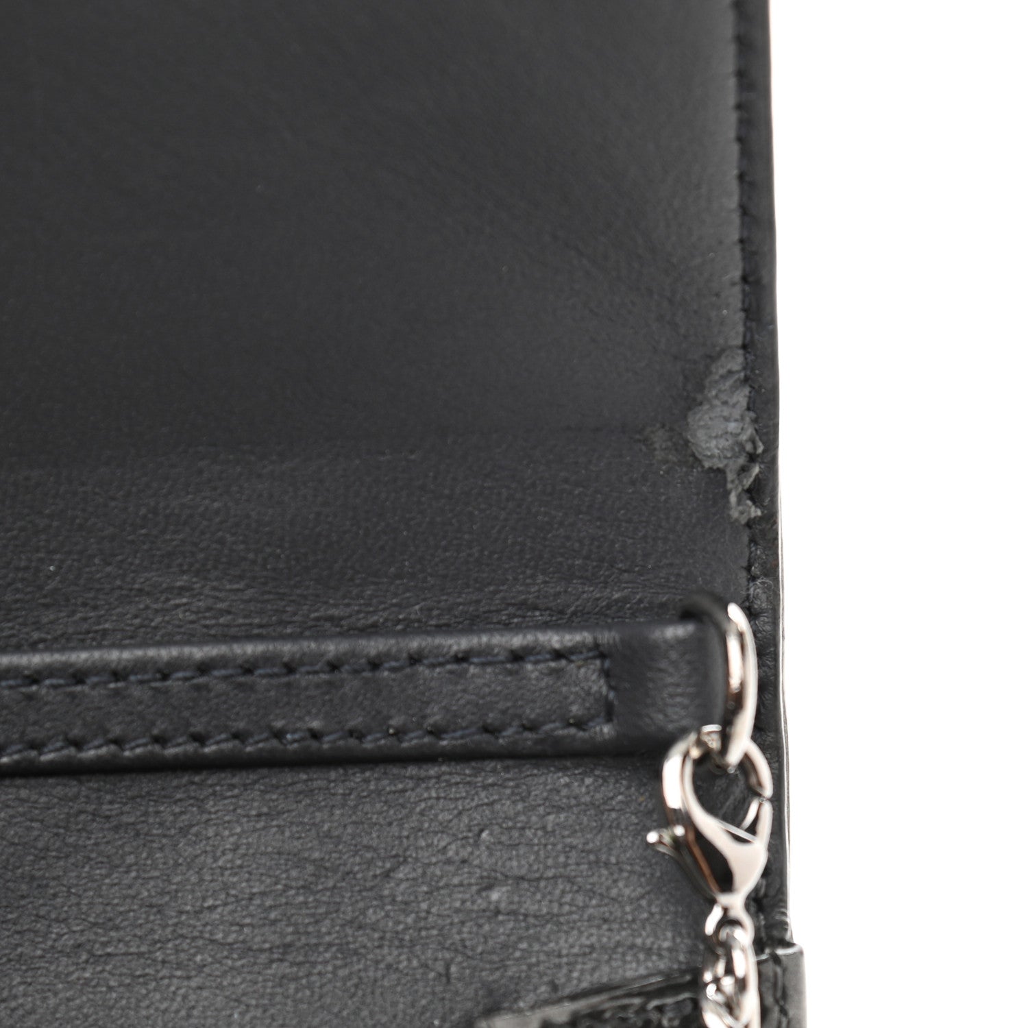 Christian Dior Metallic Patent Micro-Cannage Diorama Wallet on Chain Pouch Onyx Black 11 of 15