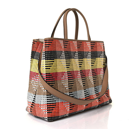 Fendi Woven Raffia Vitello Regular 2Jours Tote Multicolor 2 of 7