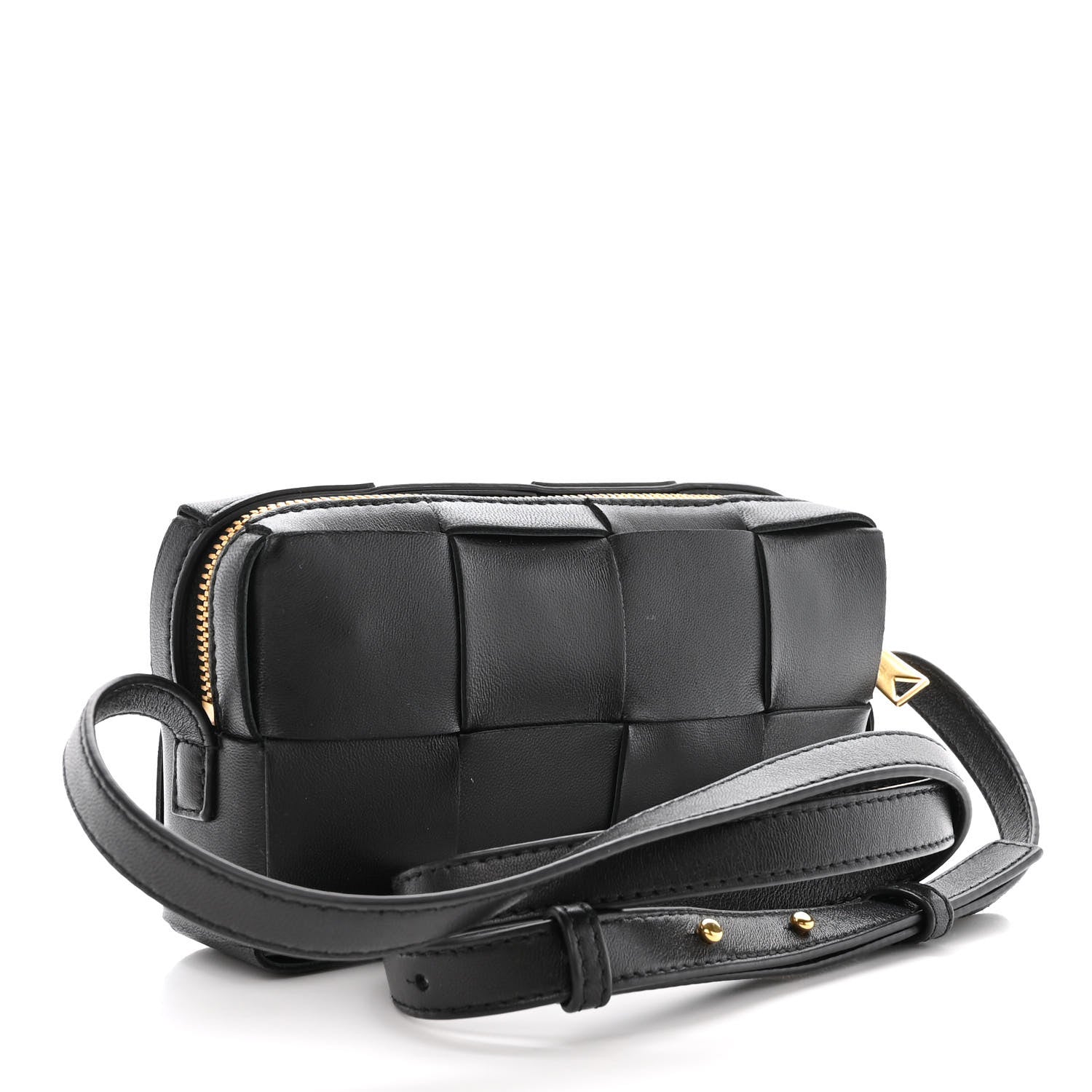 Bottega Veneta Lambskin Maxi Intreccio Cassette Phone Pouch Crossbody Bag Black 3 of 9