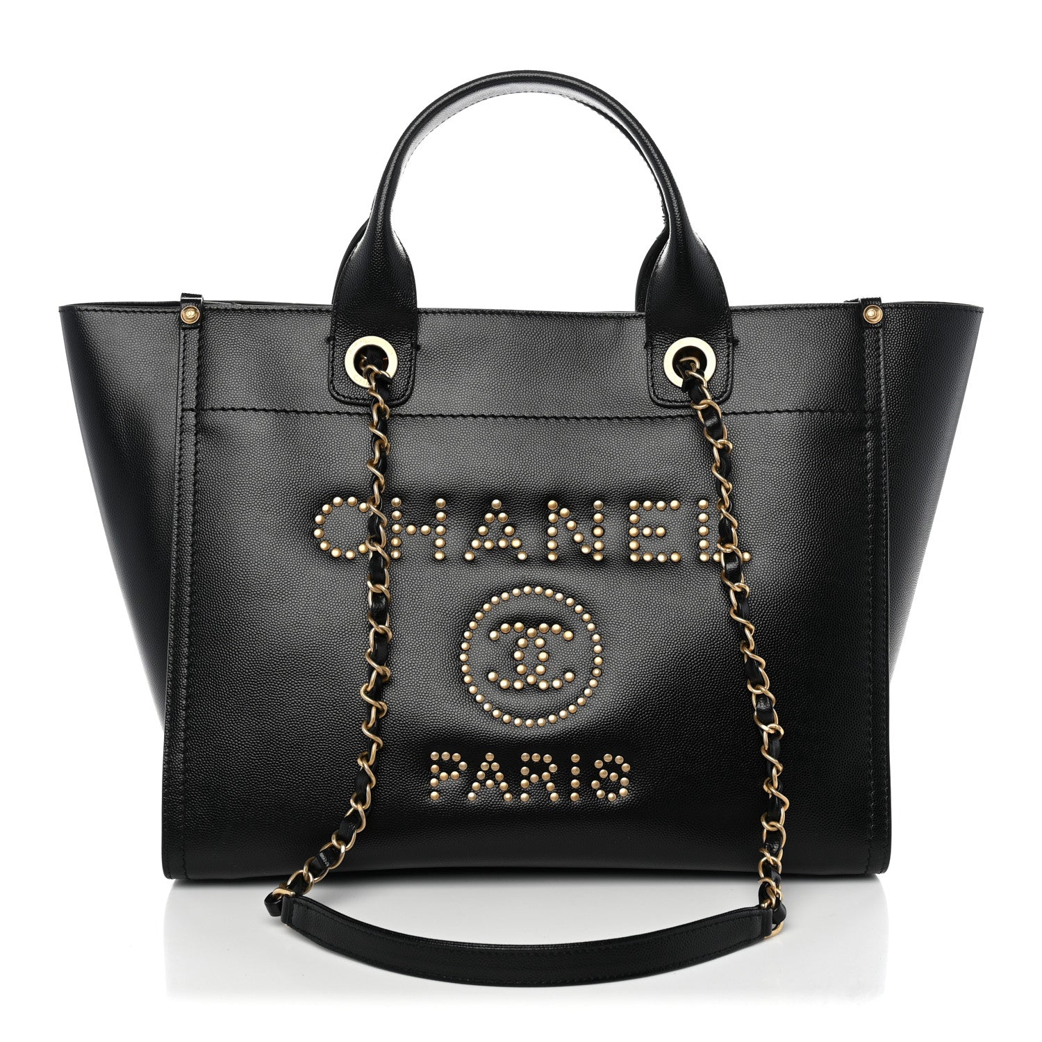 Chanel Caviar Small Studded Deauville Tote Black 1 of 11