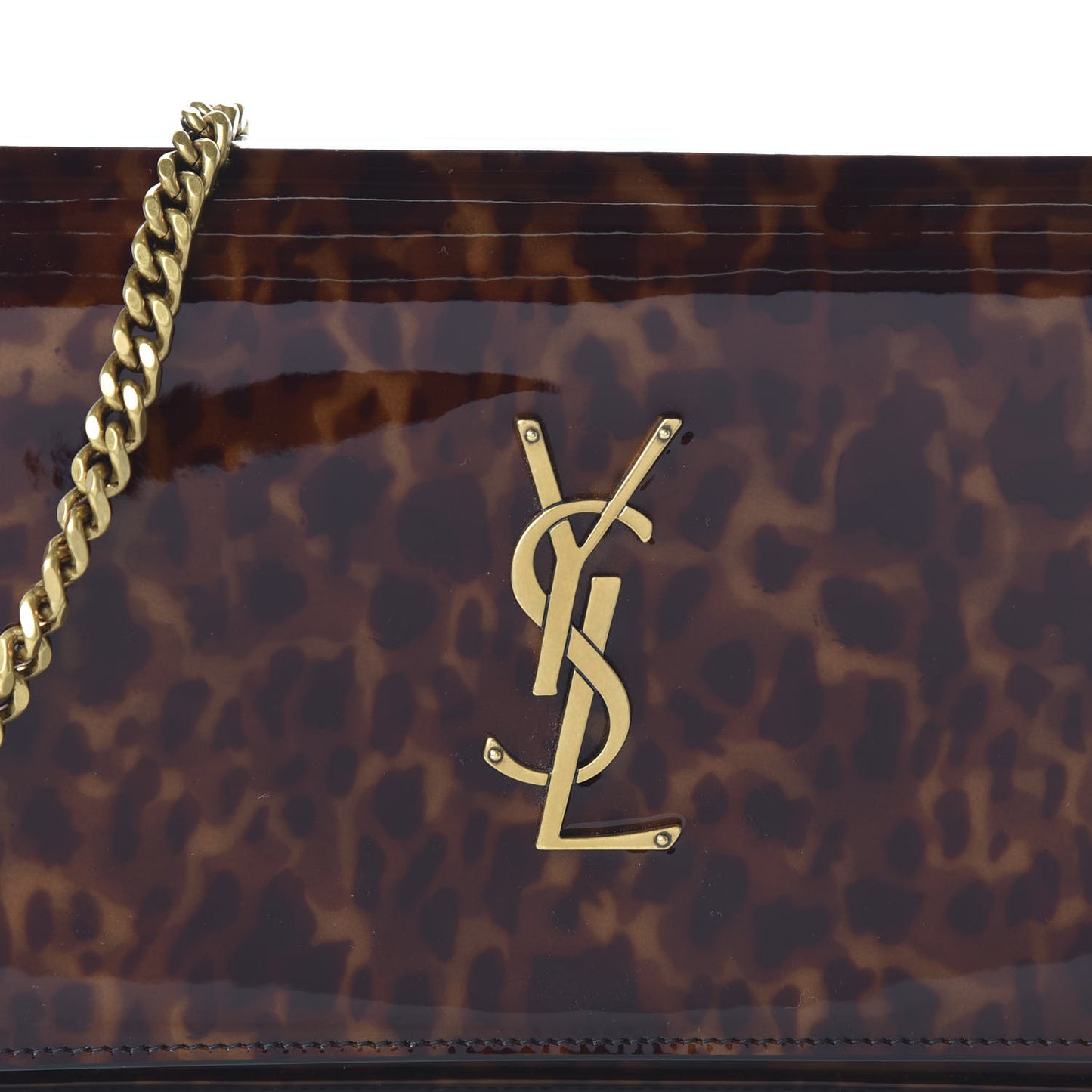 Patent Monogram Chain Wallet Tortoiseshell