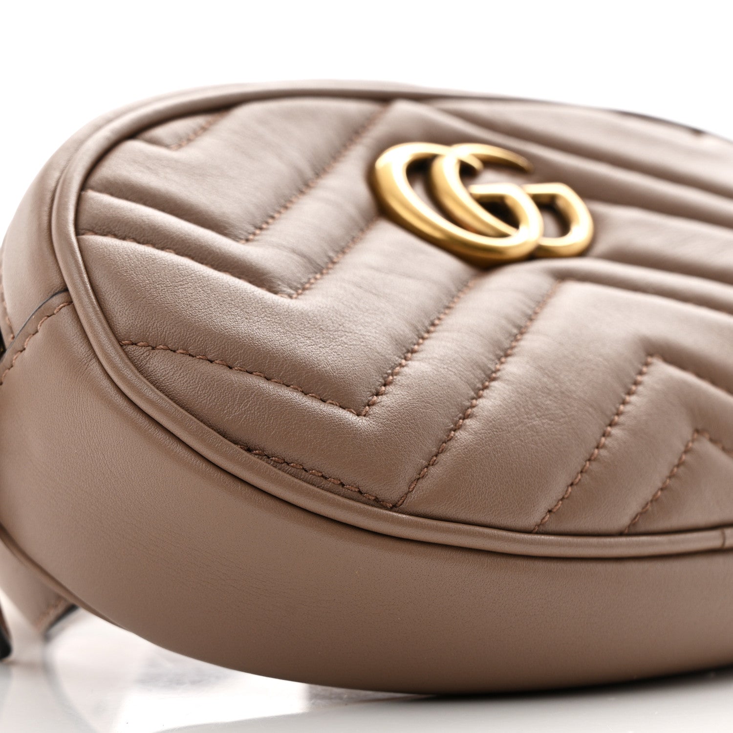 Gucci Calfskin Matelasse GG Marmont Belt Bag 75 30 Porcelain Rose 9 of 10