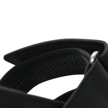 Hermes Calfskin Womens Chypre Sandals 38.5 Black 9 of 10