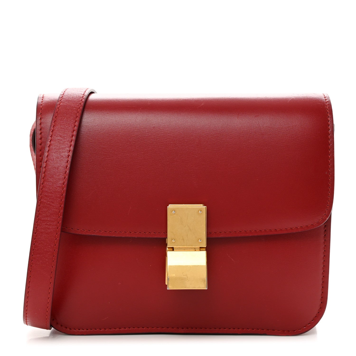Celine Box Calfskin Teen Classic Box Flap Bag Red 1 of 11