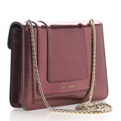 Bulgari Metallic Calfskin Small Serpenti Forever Snake Strap Crossbody Bag Dark Red 2 of 12