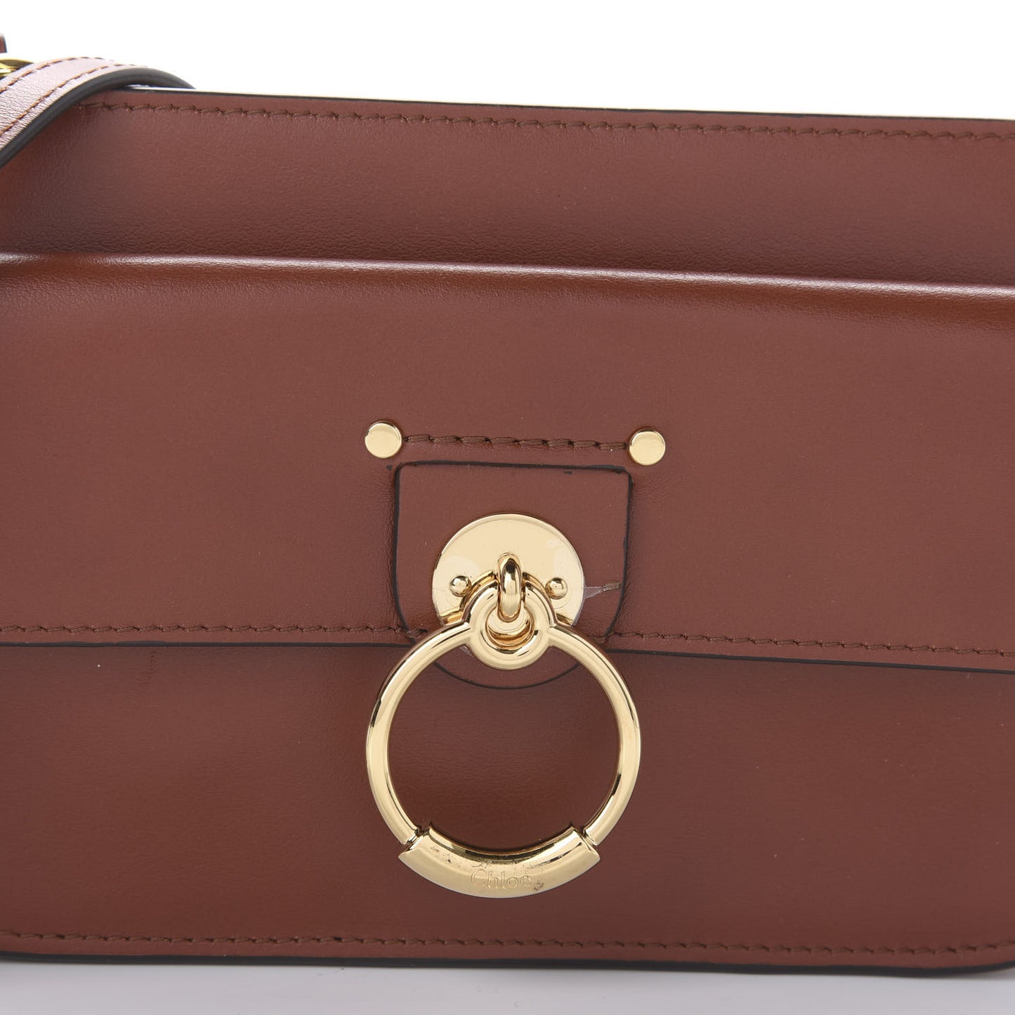 Calfskin Tess Mini Crossbody Bag Sepia Brown