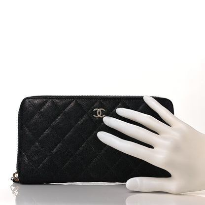 Chanel Iridescent Caviar Quilted Large Zip Around Organizer Wallet Black 2 of 9