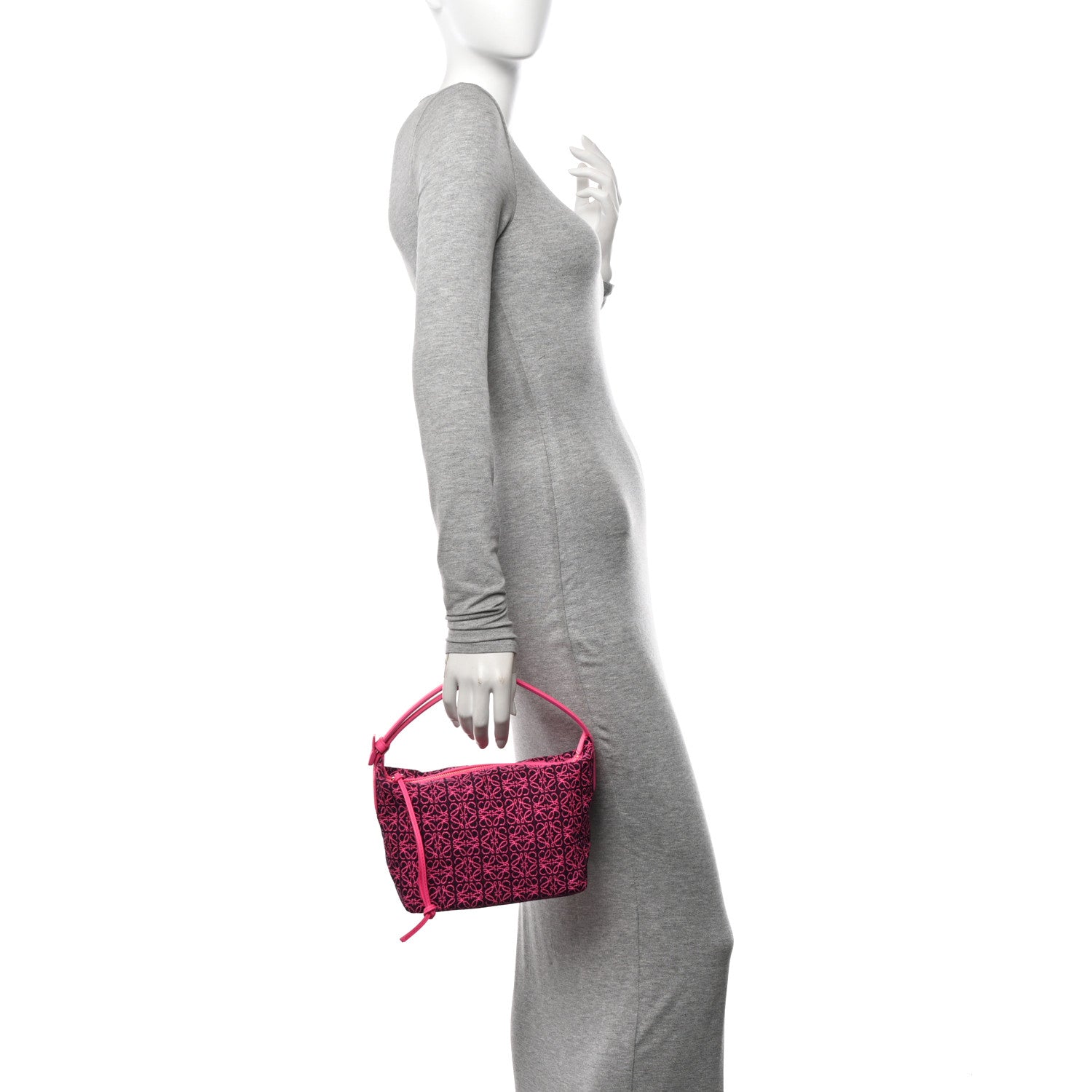 Loewe Jacquard Anagram Calfskin Small Cubi Bag Pink 2 of 12