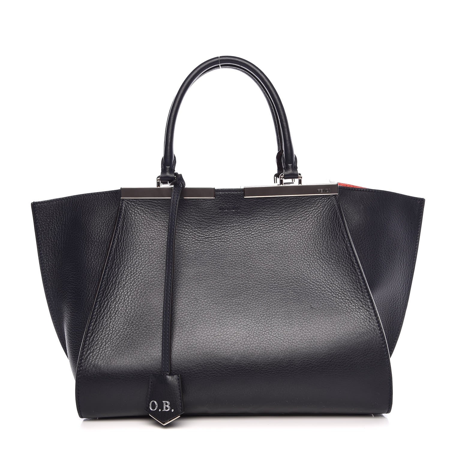 Fendi Vitello Dolce Marmol Shiny Nappa Petite 3Jours Tote Blue Notte 1 of 13