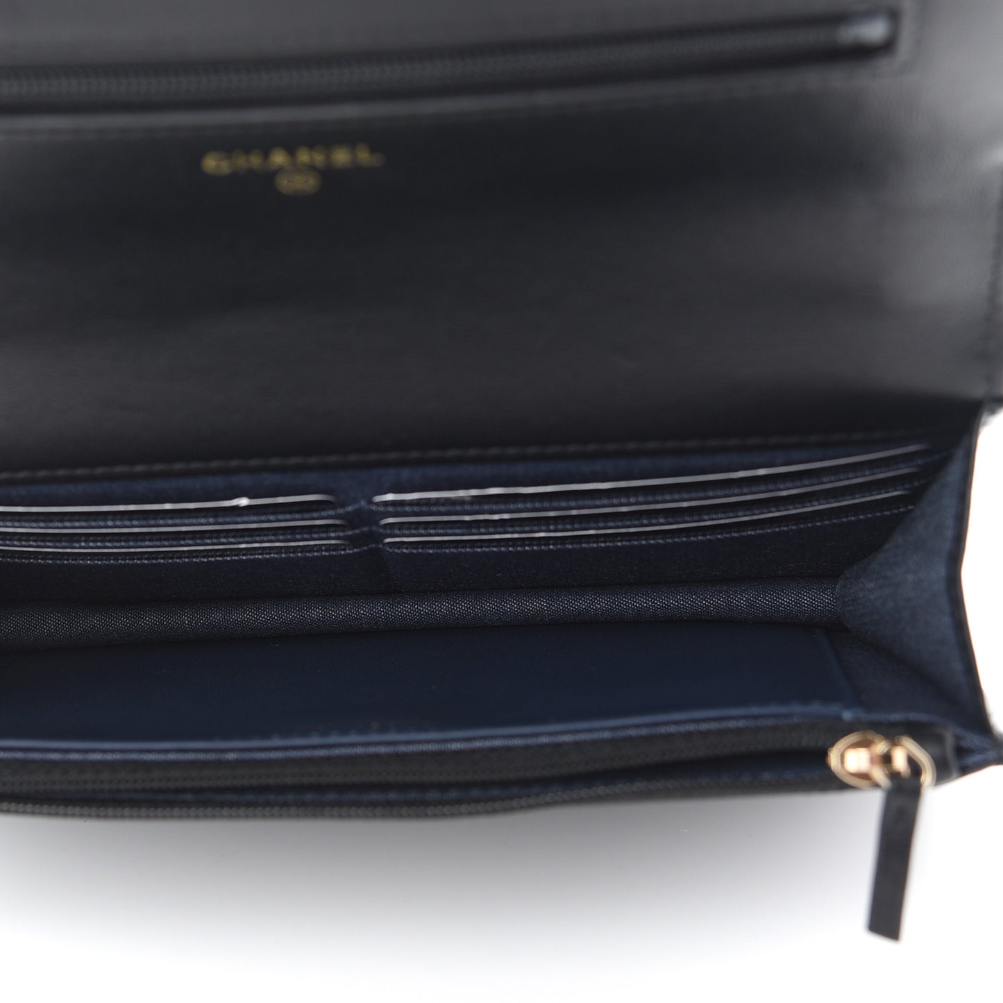 Lambskin Plexi Quilted Wallet On Chain WOC Black