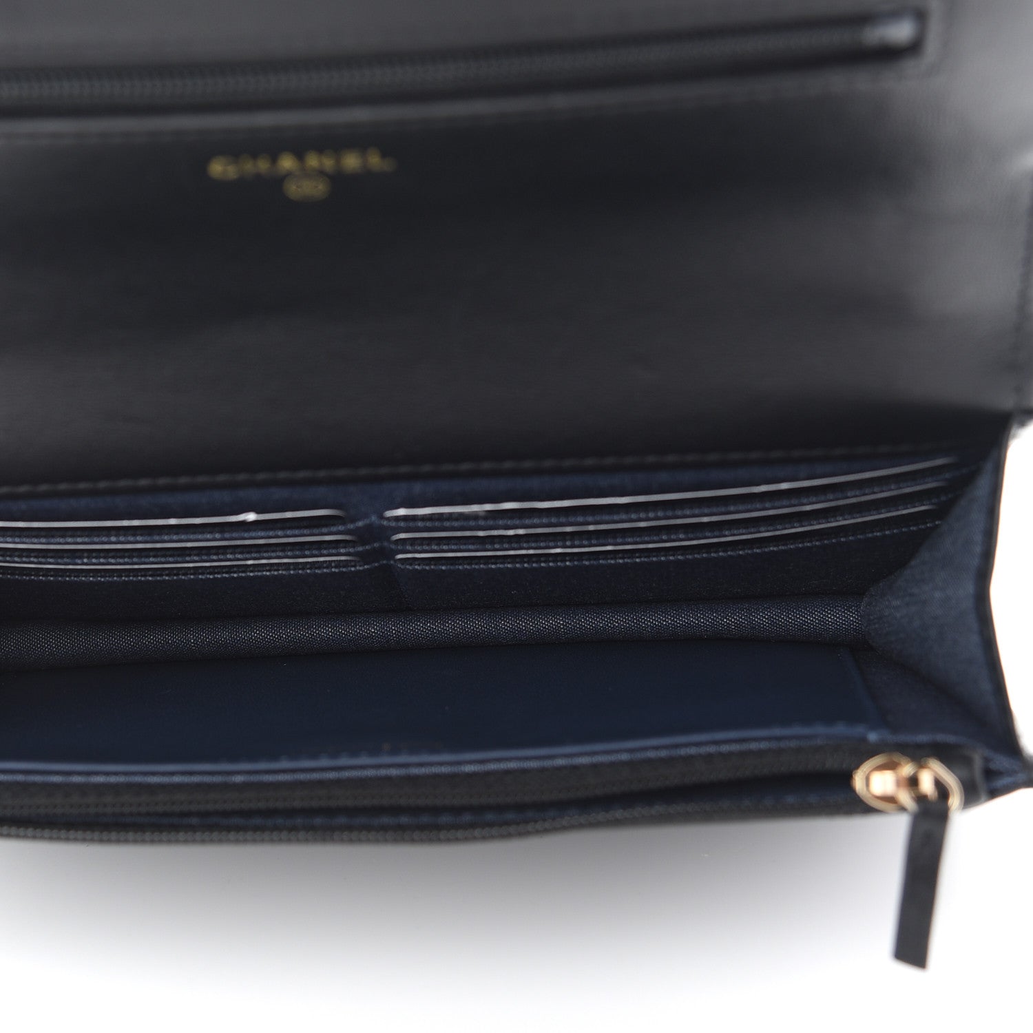 Chanel Lambskin Plexi Quilted Wallet On Chain WOC Black 4 of 8