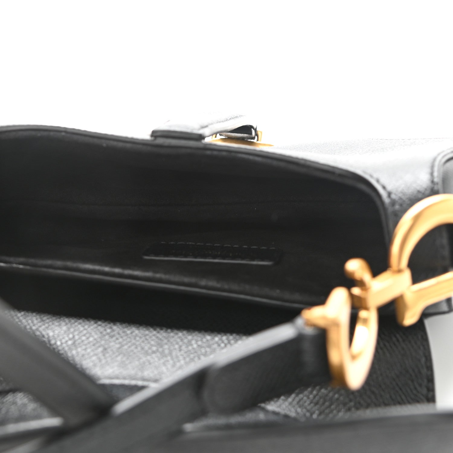 Christian Dior Grained Calfskin Mini Saddle Bag Black 5 of 9