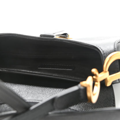 Christian Dior Grained Calfskin Mini Saddle Bag Black 5 of 9