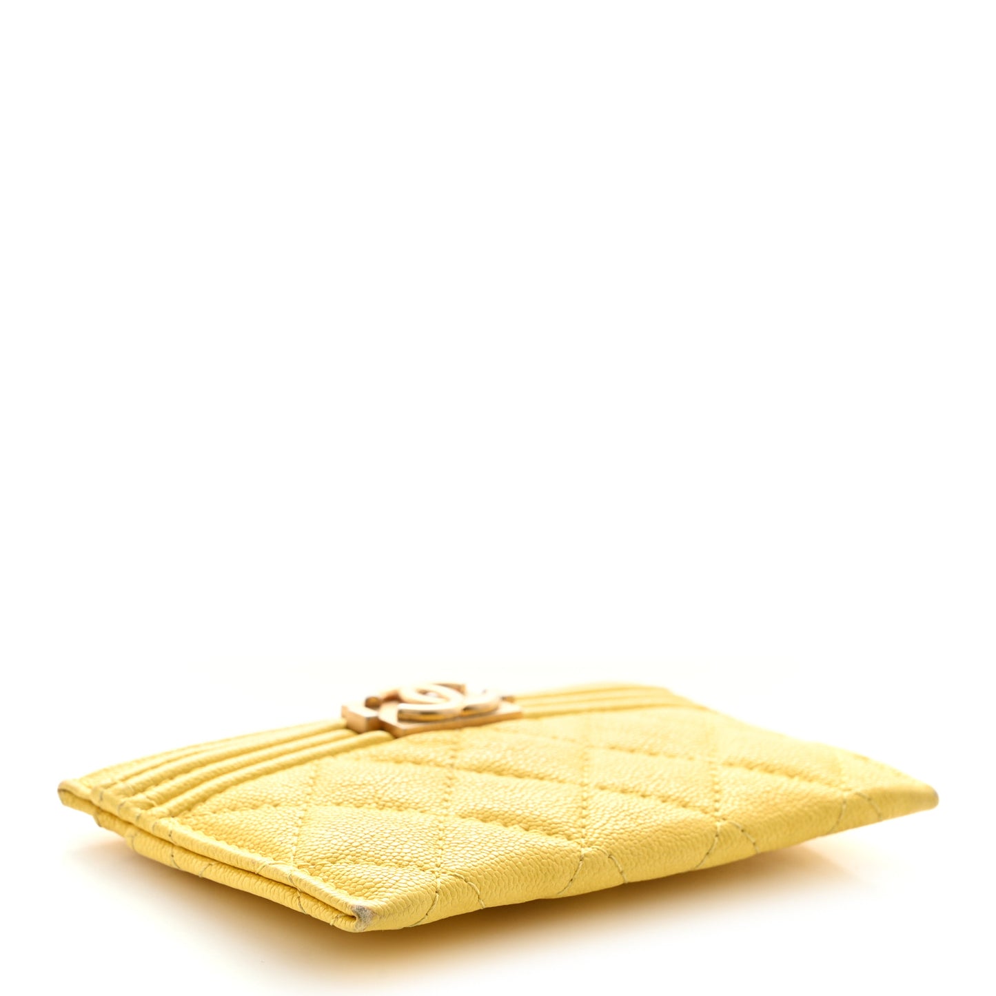 Caviar Quilted Boy Card Holder Yellow