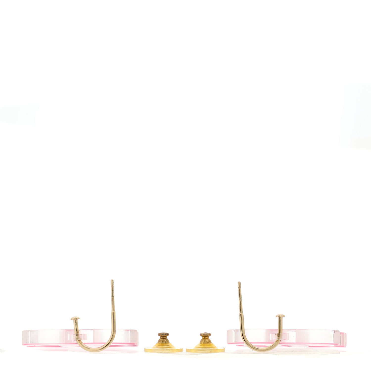 Chanel Lucite CC Drop Earrings Pink 3 of 5
