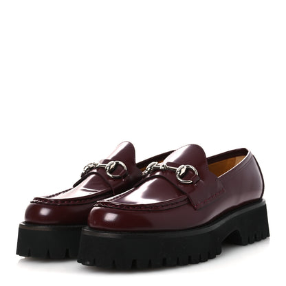 Gucci Cordovan Lux Womens Horsebit 45mm Platform Loafers 36.5 Vintage Bordeaux 4 of 15