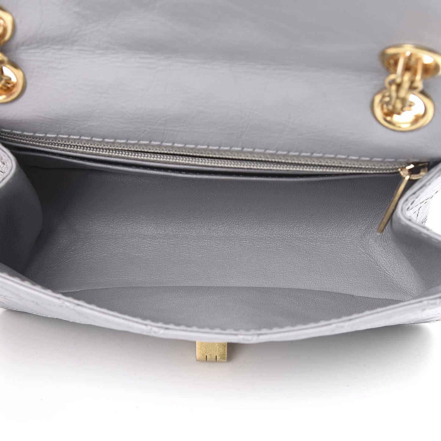 Aged Calfskin Quilted 2.55 Reissue Mini Flap Grey
