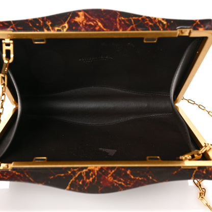Bottega Veneta Spazzolato Calfskin Chain Clutch Gold Marble 5 of 9