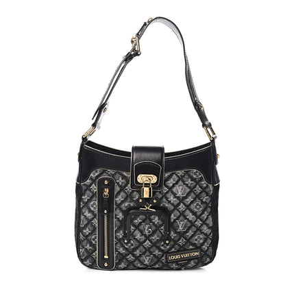 Louis Vuitton Denim Quilted Monogram Musette Black 1 of 11