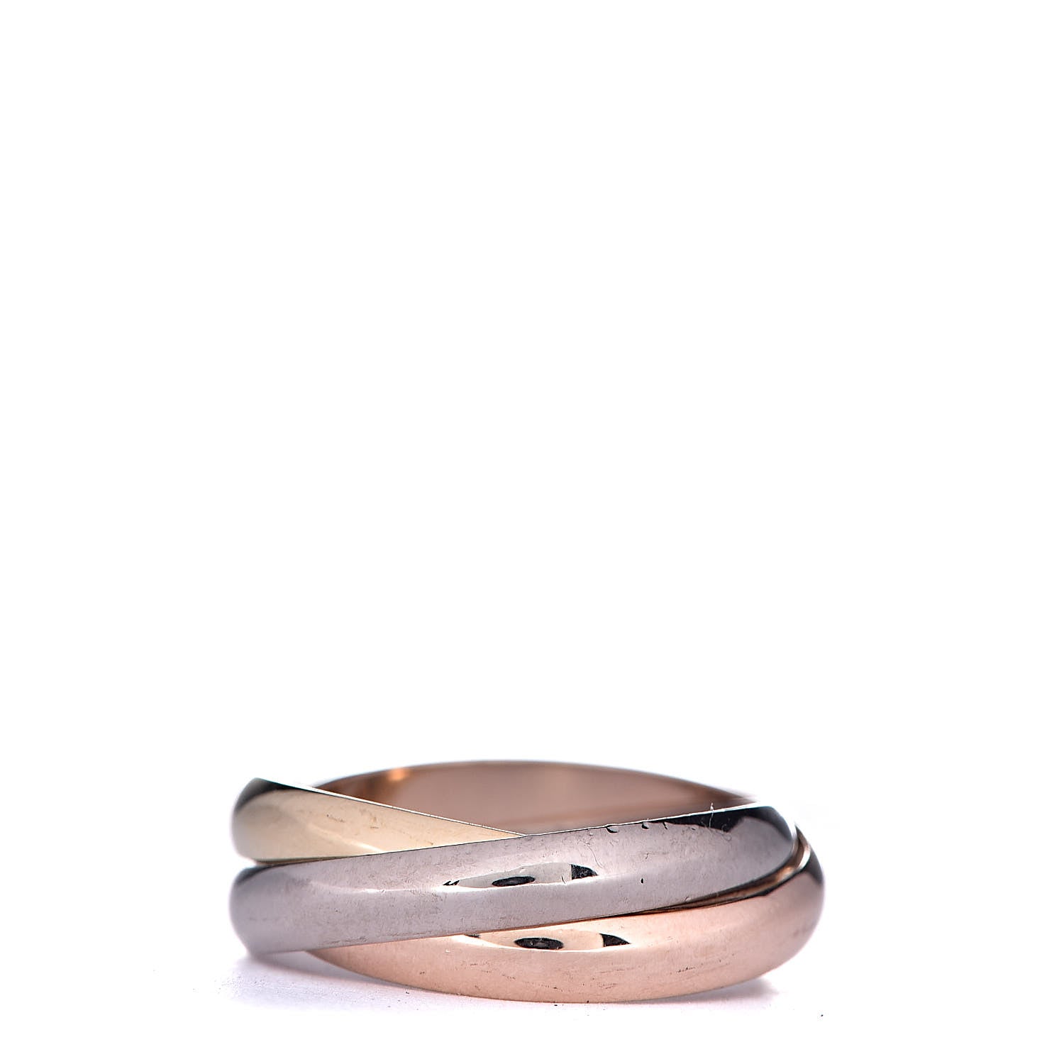 Cartier 18K Pink Yellow White Gold Small Trinity Ring 47 4 6 of 11