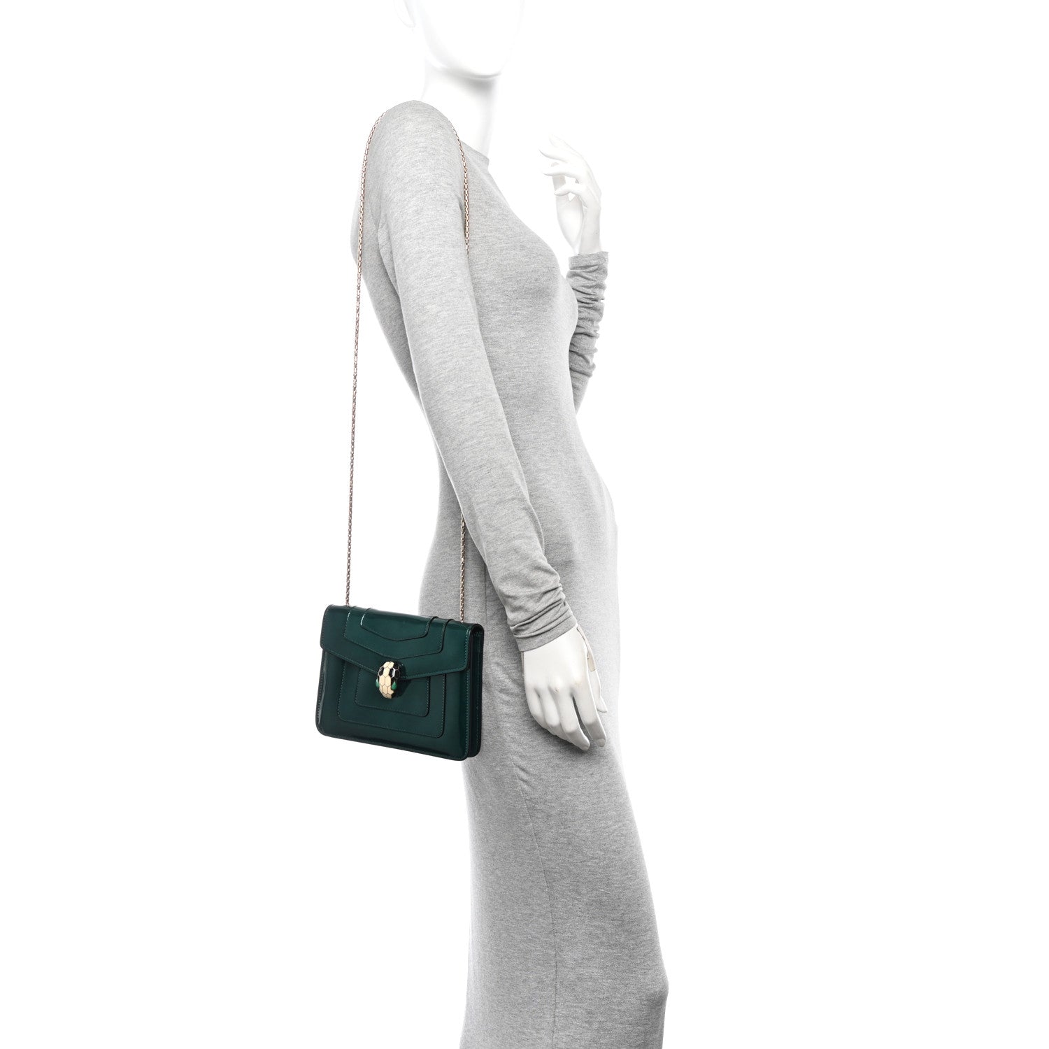 Bulgari Patent Serpenti Forever Crossbody Emerald 2 of 10