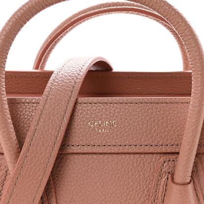 Celine Drummed Calfskin Nano Luggage Antique Rose 9 of 11