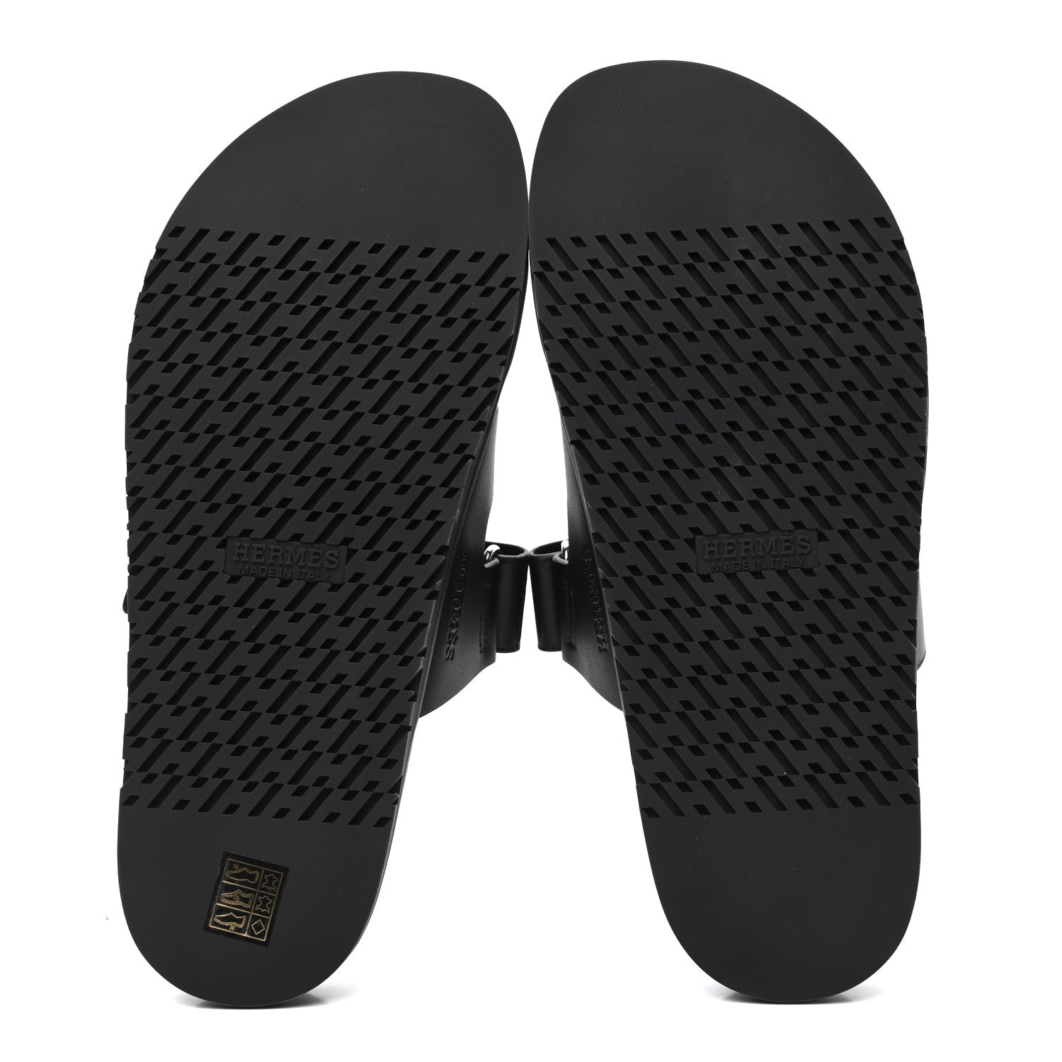 Hermes Calfskin Mens Chypre Sandals 43 Black 5 of 9