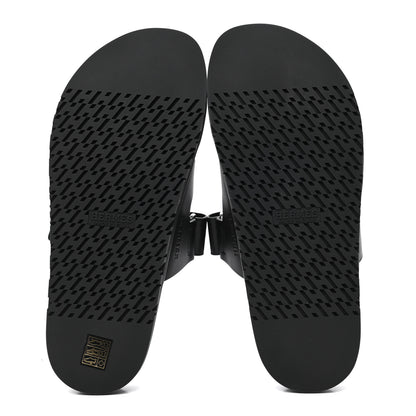 Hermes Calfskin Mens Chypre Sandals 43 Black 5 of 9
