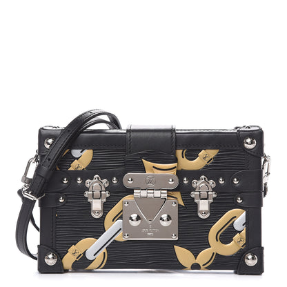 Louis Vuitton Epi Chain Flower Petite Malle Black 1 of 11