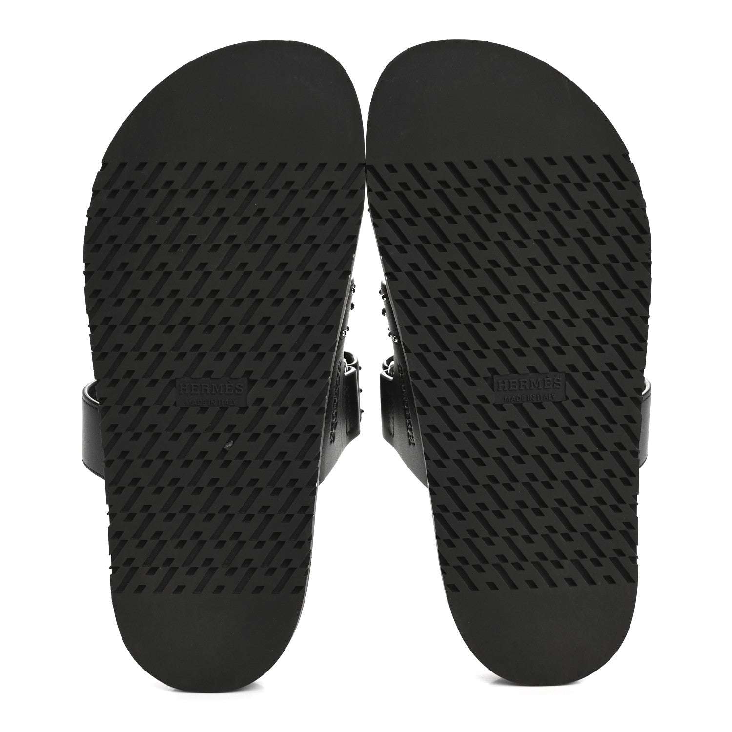 Hermes Calfskin Medor Studded Womens Chypre Sandals 37.5 Black 6 of 9