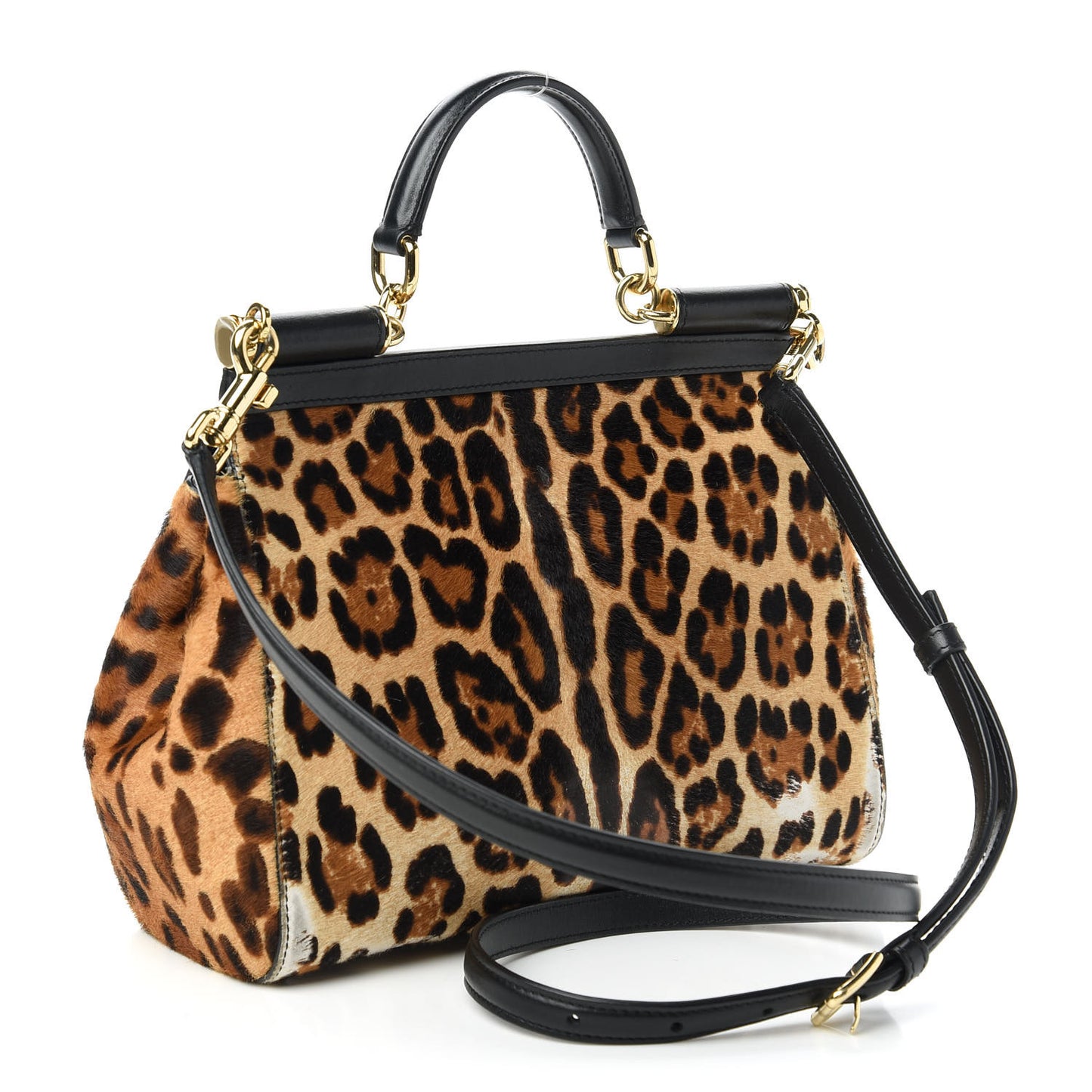 Calf Hair Leopard Print Large Miss Sicily Satchel Naturale
