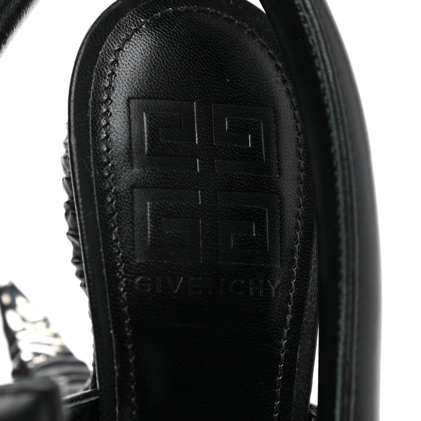 Lambskin 4G Logo Horn Sandals 38 Black