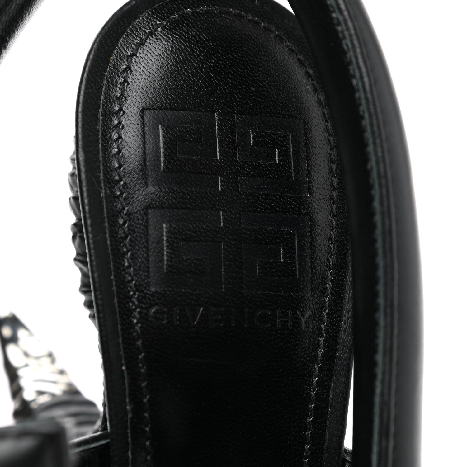 Givenchy Lambskin 4G Logo Horn Sandals 38 Black 7 of 7